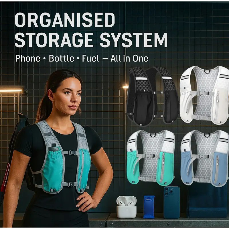 Running Gear Reflective - Hafif Koşu Yeleği, Telefon Cebi ile